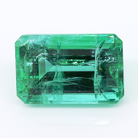 3.62 ct Rich Green Natural Emerald Cut Natural Emerald