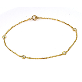 14K Yellow Gold Tennis Bracelet : 0.20 cttw Diamonds