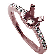 18K Rose Gold 0.10cttw Diamond Setting