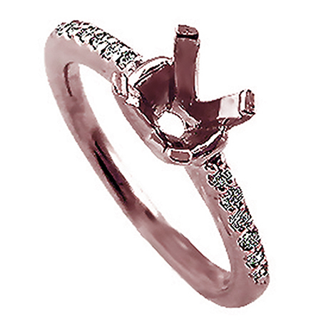 18K Rose Gold Multi Stone Setting : 0.10 cttw Diamonds