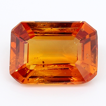 1.00 ct Emerald Cut Sapphire : Orangish Red