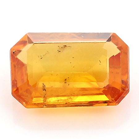 0.93 ct Emerald Cut Sapphire : Golden Orange