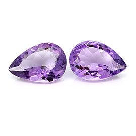 6.38 cttw Pair of Pear Shape Amethysts : Rich Purple