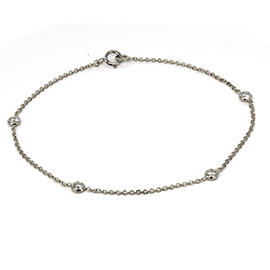 14K White Gold Tennis Bracelet : 0.20 cttw Diamonds