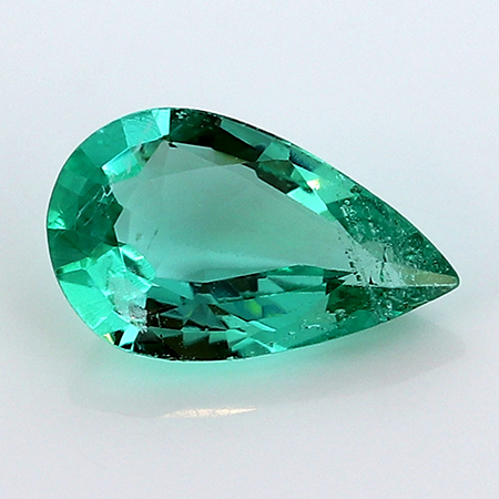 0.54 ct Pear Shape Emerald : Deep Rich Green