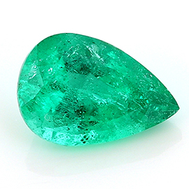 0.59 ct Pear Shape Emerald : Rich Grass Green