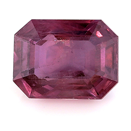 2.05 ct Emerald Cut Pink Sapphire : Pinkish Purple