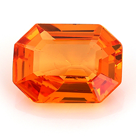 1.42 ct Emerald Cut Sapphire : Golden Orange