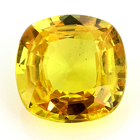 1.48 ct Cushion Cut Yellow Sapphire : Fine Yellow