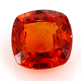 2.05 ct Deep Rich Orange Cushion Cut Natural Sapphire