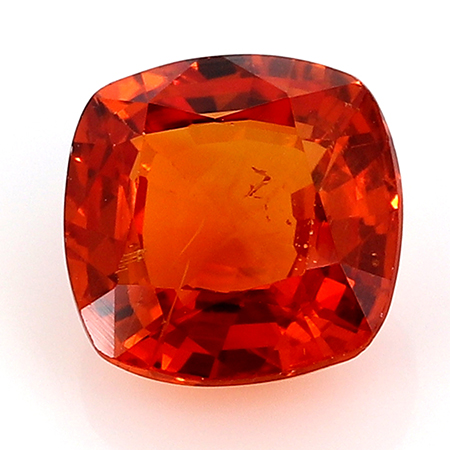 2.05 ct Cushion Cut Sapphire : Deep Rich Orange