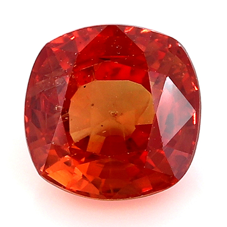 1.99 ct Cushion Cut Sapphire : Orangish Red