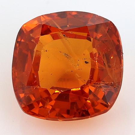 2.22 ct Cushion Cut Sapphire : Deep Rich Orange