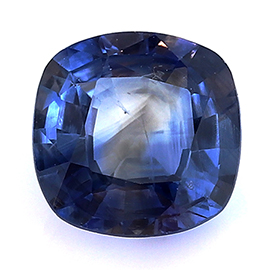 1.66 ct Cushion Cut Blue Sapphire : Rich Blue