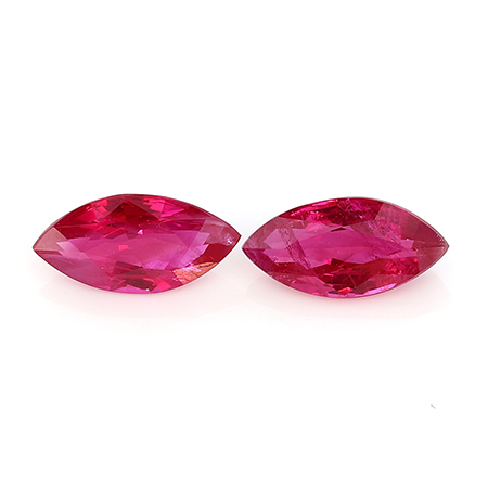 1.28 cttw Pigeon Blood Red Pair of Marquise Rubies