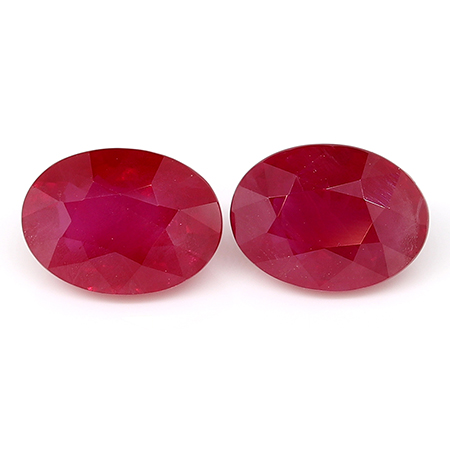 2.38 cttw Red Pair of Oval Rubies