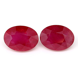 2.38 cttw Red Pair of Oval Rubies