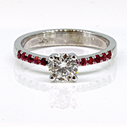 14K White Gold 0.50cttw Diamond & Ruby Ring