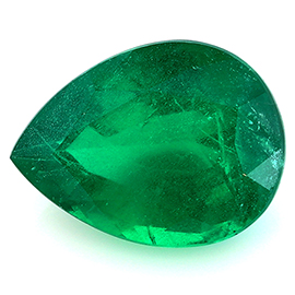 2.80 ct Pear Shape Emerald : Deep Green