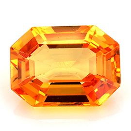 1.47 ct Emerald Cut Sapphire : Orange