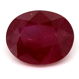 0.64 ct Oval Ruby : Deep Red