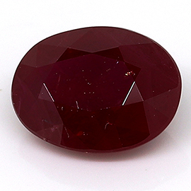 0.74 ct Oval Ruby : Deep Rich Red