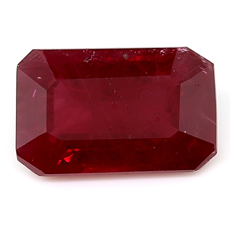 0.68 ct Fine Red Emerald Cut Natural Ruby