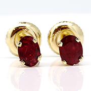 14K Yellow Gold 0.87cttw Ruby Earrings