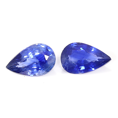 0.91 cttw Pair of Pear Shape Sapphires : Fine Navy Blue