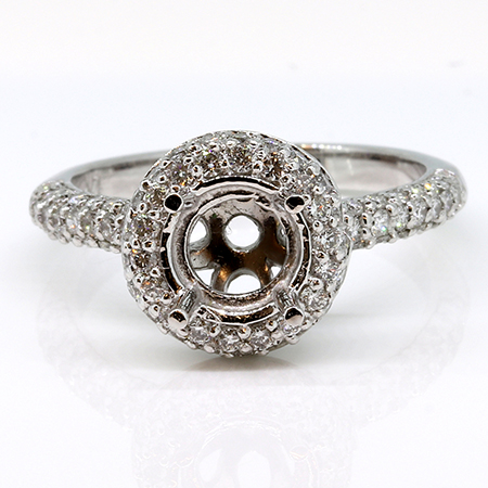 14K White Gold Multi Stone Setting : 0.75 cttw Diamonds