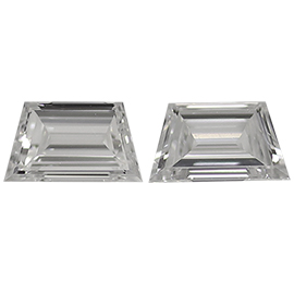 0.54 cttw Pair of Trapezoid Natural Diamonds : D / VVS2