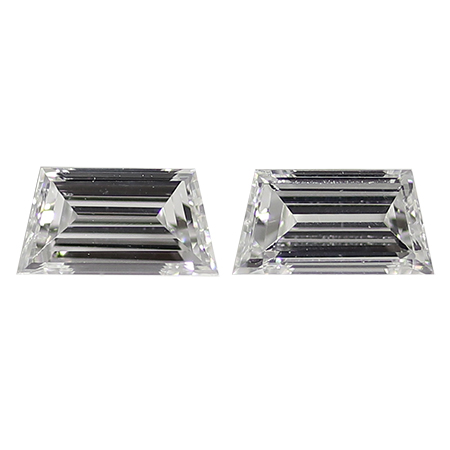 0.52 cttw Pair of Trapezoid Natural Diamonds : D / VVS2