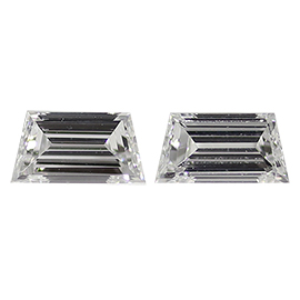 0.52 cttw Pair of Trapezoid Natural Diamonds : D / VVS2