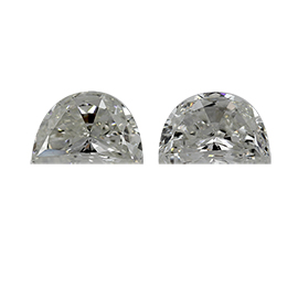 0.52 cttw Pair of Half Moon Natural Diamonds : G / VS1