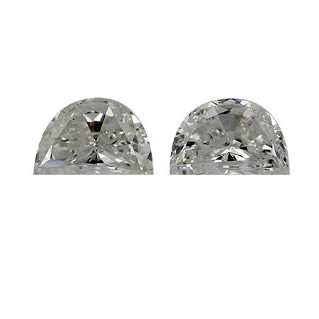 0.52 cttw Pair of Half Moon Natural Diamonds : G / VS1