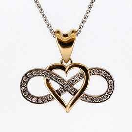 14K Two Tone Pendant : 0.30 cttw Diamonds