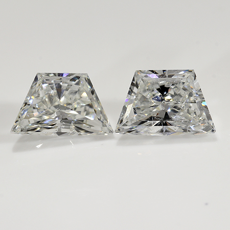 0.43 cttw Pair of Trapezoid Diamonds : G / SI1