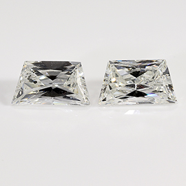 0.53 cttw Pair of Trapezoid Brilliant Cut Natural Diamonds : G / SI1
