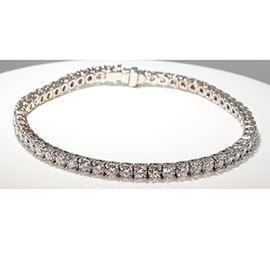 14K White Gold Tennis Bracelet : 5.00 cttw Diamonds