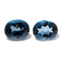 6.70 cttw Grayish Blue Pair of Oval Natural Topazs