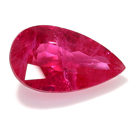 1.54 ct Pear Shape Ruby : Fiery Red