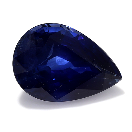 1.46 ct Pear Shape Blue Sapphire : Deep Rich Blue