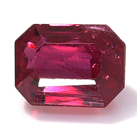 0.35 ct Emerald Cut Ruby : Fiery Red