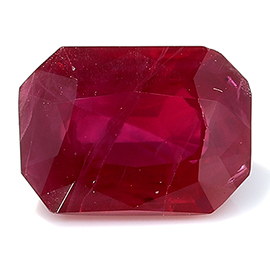 1.23 ct Emerald Cut Ruby : Deep Rich Red