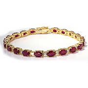 18K Yellow Gold 13.00cttw Diamond & Ruby Bracelet