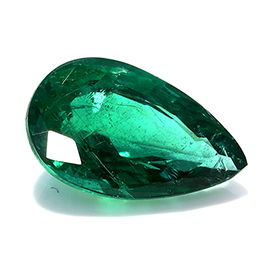 1.54 ct Pear Shape Emerald : Deep Rich Green