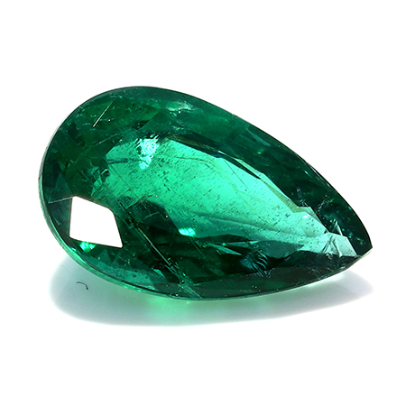 1.54 ct Deep Rich Green Pear Shape Natural Emerald