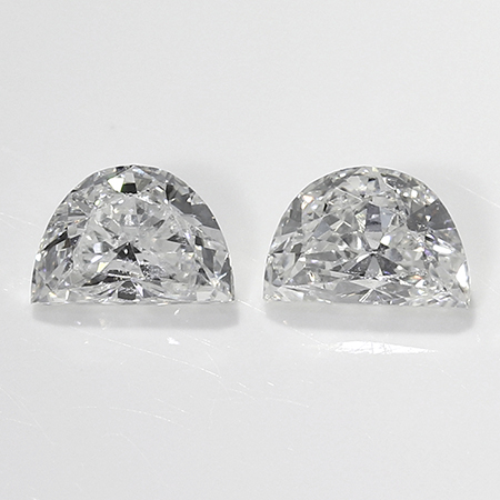 0.25 cttw Pair of Half Moon Natural Diamonds : F / VS1