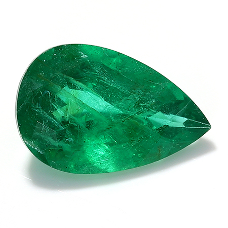 1.12 ct Pear Shape Emerald : Rich Grass Green