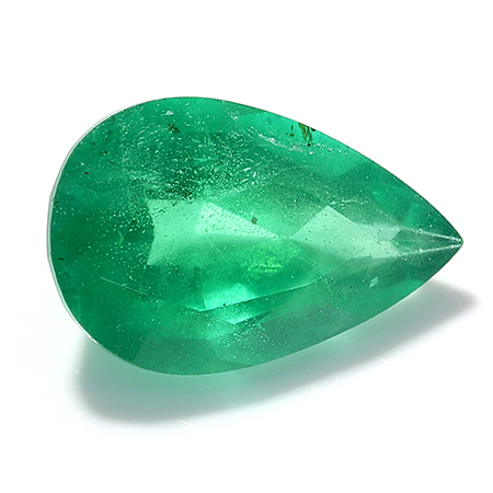 1.24 ct Grass Green Pear Shape Natural Emerald